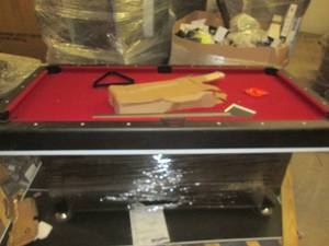pool table with one corner broken ...