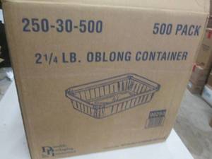 case of 2 14 pound oblong containe...