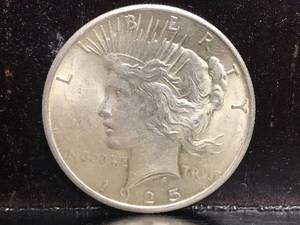 lot 1 image: 1925 P Peace Dollar