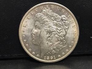 lot 16 image: 1891 P Morgan Dollar