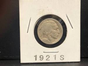 lot 37 image: 1921 S Buffalo Nickle