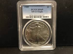 lot 55 image: 1989 Walking Liberty PCGS MS69