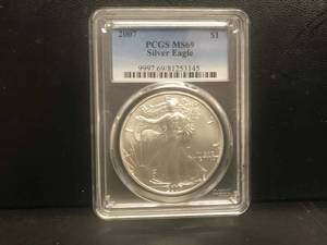lot 60 image: 2007 1 oz Liberty Silver Coin PCGS MS69
