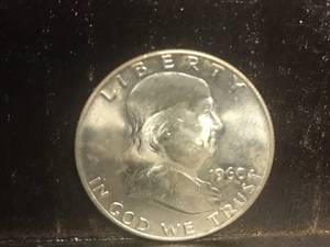 lot 94 image: 1960 P Franklin Half Dollar