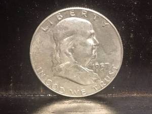 lot 97 image: 1957 D Franklin Half Dollar