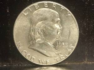lot 98 image: 1955 P Franklin Half Dollar