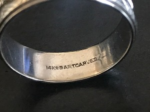 lot 116 image: 14K Gold Mens Ring 7grams