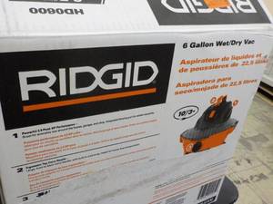 lot 7 image: Ridged 6 Gallon WetDry Vac 3.5 hp...