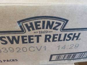 lot 43 image: 1.5 gallon Bag Heinz Sweet Relish ...