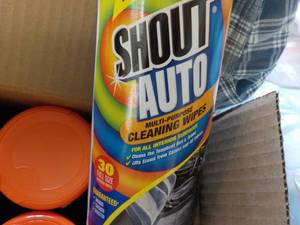 lot 50 image: Case of 6 Shout Auto Cleaning Wipes...
