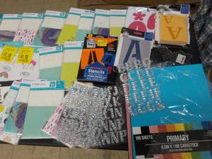 lot 194 image: Stencils, Sticker Books, Cardstock,...