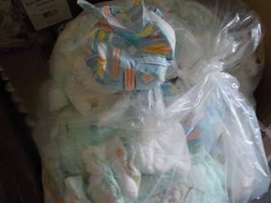 lot 244 image: 100 or so Diapers newborn 3 month ...