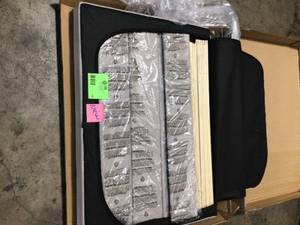 Maddon Beige Upholstered Twin Platform Bed Frame not used