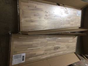 Lot of 2 - Unfinished Acacia 6 ft. L x 25 in. D x 1.5 in. T Butcher Block Countertop not used