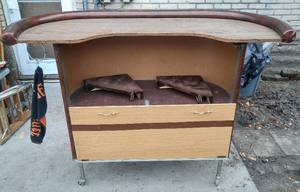 lot 17 image: Bar on Wheels For Easy Location with Lockable Storage in the Back
