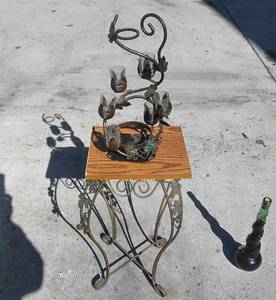 lot 48 image: Wine Decanter Set Including a Bottle of Italian Wine and Table