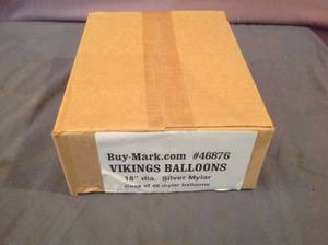 lot 72 image: Case of 48 MN Vikings Mylar Balloons