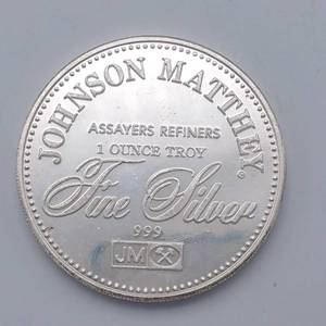 lot 7 image: Johnson Matthey 1 oz Silver Round