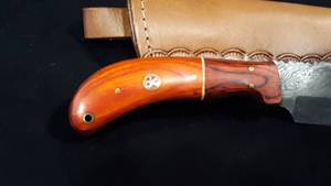 Custom Damascus Knife with Leather Sheath