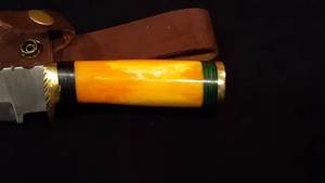 Custom Bone Handled Damascus Knife