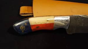 Custom Stars and Stripes Damascus Steel Knife