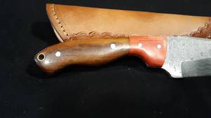 Amazing Raindrop Pattern Damascus Knife