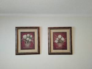 Two Framed Floral Pieces Of Artwork