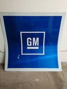 lot 283 image: Large Metal GM sign