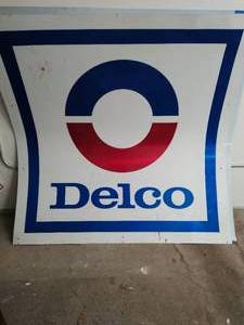 lot 284 image: Large Metal Delco Sign
