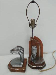 lot 119 image: Horse Lamp And Bookends