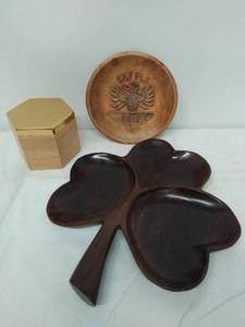 lot 135 image: Three Wood Dcor Items