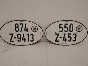 lot 244 image: Two Oval German License Plates