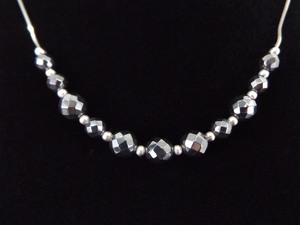 .925 Sterling Silver Faceted Hematite Necklace