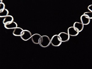 .925 Sterling Silver Large Infinity Link Necklace