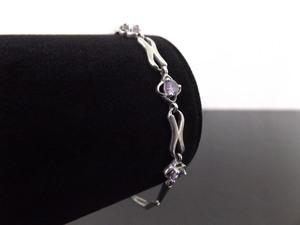 .925 Sterling Silver Faceted Amethyst Bracelet