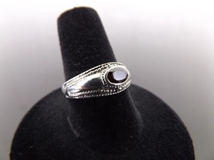 .925 Sterling Silver Oval Cut Deep Red Garnet Ring Size 8