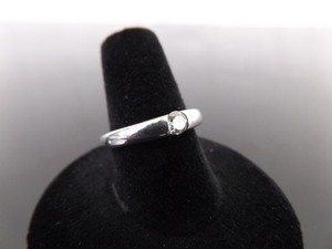 .925 Sterling Silver Faceted Zirconia Solitaire Ring Size 7.5