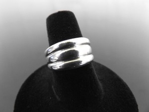 .925 Sterling Silver 3 Band Shaped Ring Size 7