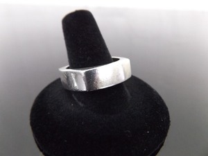 .925 Sterling Silver Thick Square Punch Ring Size 10.5