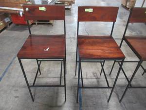 lot 312 image: 4 Stools - Progressive Furniture Sawyer 36 in. Java Pine Counter Stools A103-43
