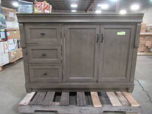 lot 320 image: Home Decorators Collection Naples 48 in. W Bath Vanity Cabinet Only in Distressed Grey with Left Hand Drawers NADGA4821DL