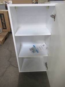 lot 203 image: Newage Products Home Kitchen White Shaker Extended Single Door Wall Cabinet Right Handed (18 in. W x 13.8 in. D x 36.5 in. H) 81028