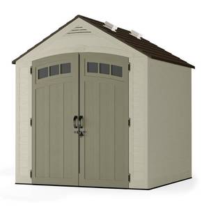 lot 106 image: Suncast Vista 7 ft. x 7 ft. Resin Storage Shed BMS7702 - OPEN BOX - PIECES MAY BE MISSING OR DAMAGED. - For PartsRestore.