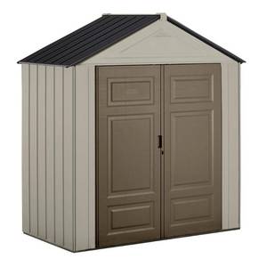 lot 104 image: Rubbermaid Big Max Junior Storage Shed 7 x 3, 2035897 - Open Carton - For PartsRestore.