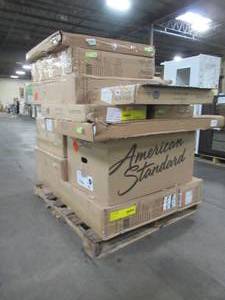lot 209 image: WHOLESALE MIXED PALLET OF MEDICINE CABINETS AND TOILET PARTS