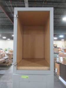 lot 216 image: Hampton Bay Shaker Assembled 18x84x24 in. Pantry Kitchen Cabinet in Dove Gray KP1884-SDV