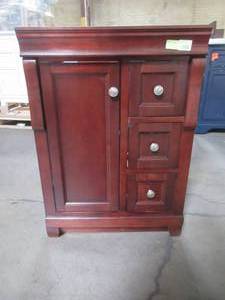 lot 223 image: Home Decorators Collection Naples 24 in. W x 21.75 in. D Bath Vanity Cabinet in Tobacco NATA2421D