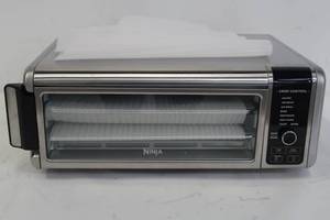lot 611 image: Ninja - Ninja SP101 Foodi 8-in-1 Digital Air Fry Oven, Toaster, Flip-Away Storage, Dehydrate, Keep Warm - Stainless SteelBlack