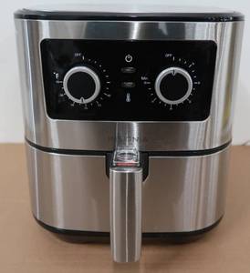 lot 652 image: Insignia - 5-qt. Analog Air Fryer - Stainless Steel