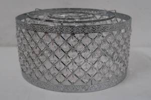 lot 683 image: River of Goods 15023 - 14.5H Silver and Crystal Lattice Chandielier